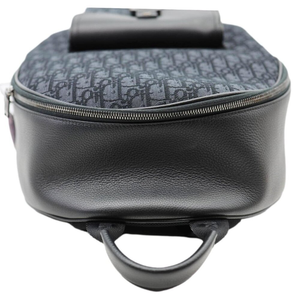 Christian Dior  Saddle Oblique Jacquard Canvas Zip Backpack Black - Picture 5 of 12